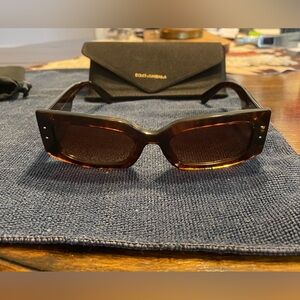 Dolce & Gabbana Brown Rectangular Sunglasses